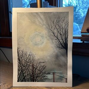 Winter Landscape Watercolor Art Print